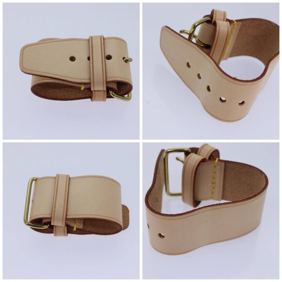 LOUIS VUITTON Powanie Name Tag Shoulder Strap Leather Set Beige - Picture 15 of 16